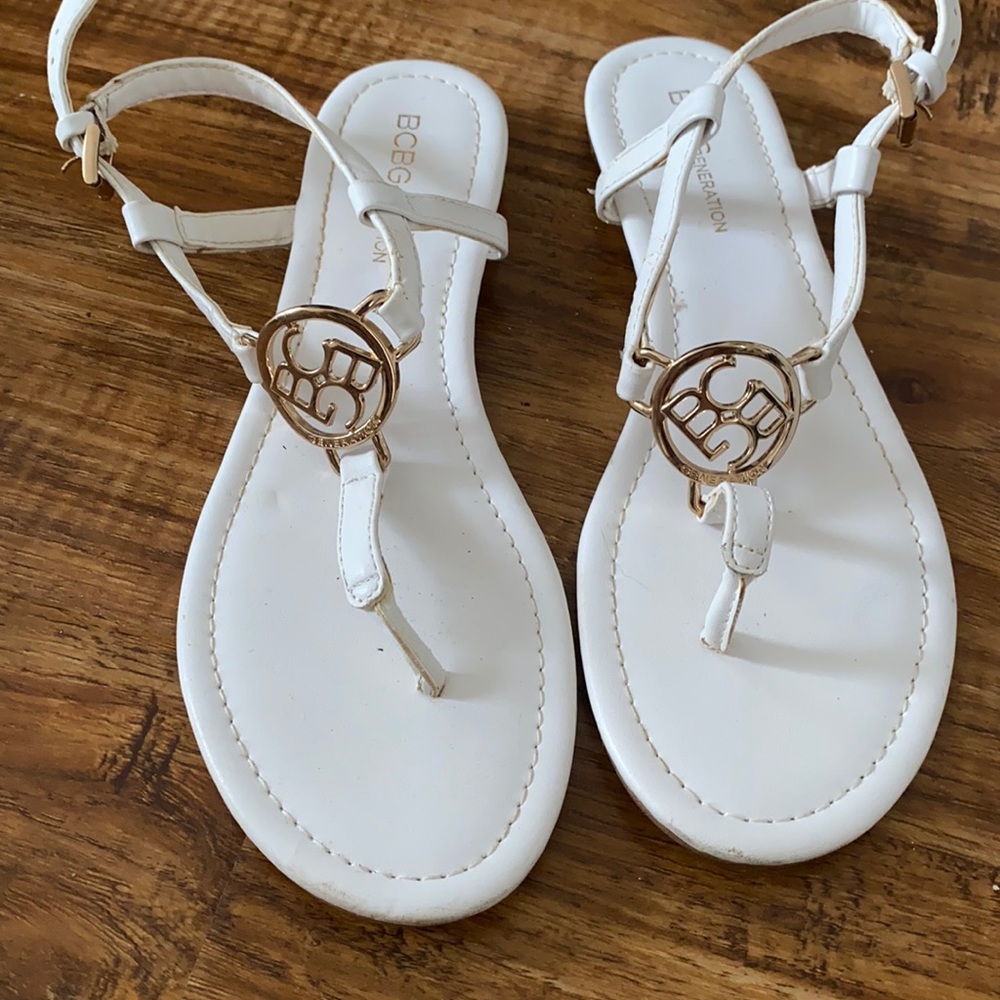 Bgbc white sandal with logo